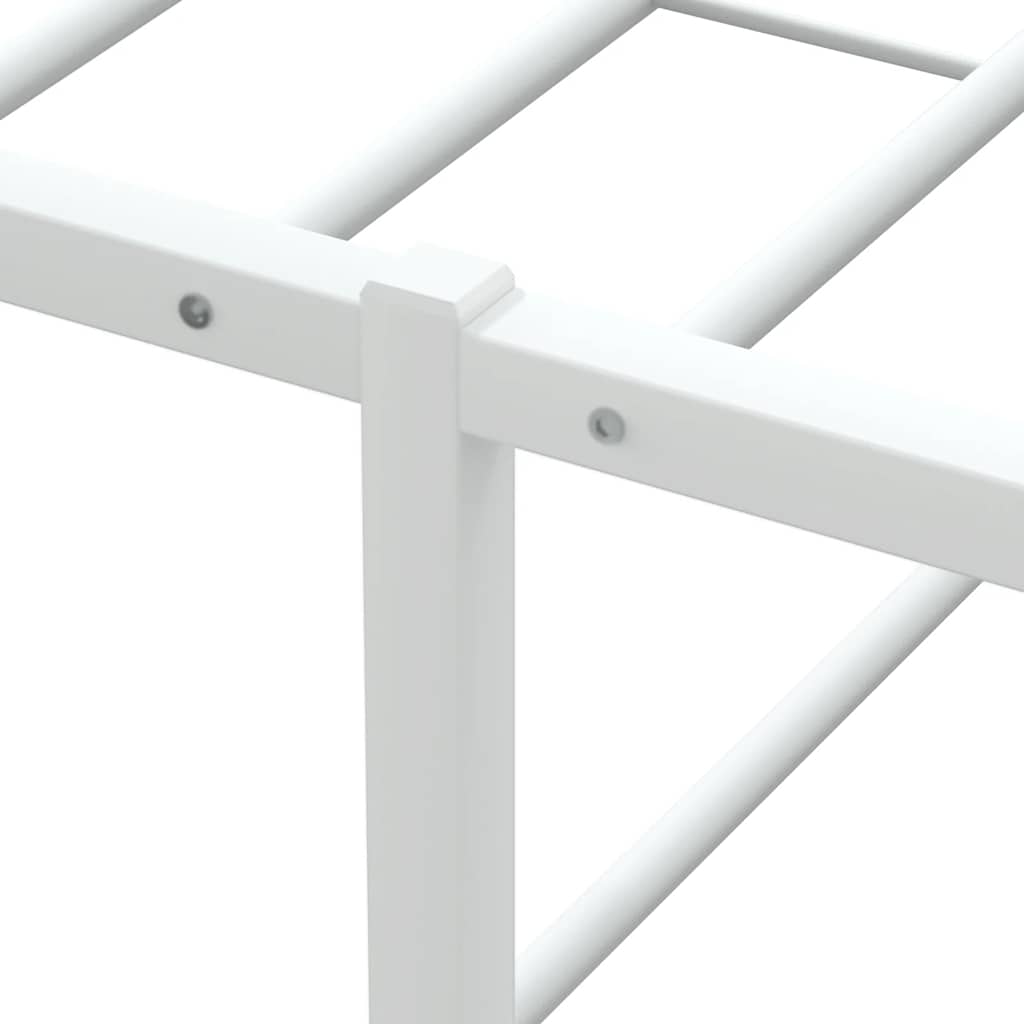 Bed Frame without Mattress White 180x200 cm Super King Metal