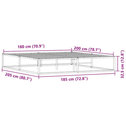 Bed Frame without Mattress White 180x200 cm Super King Metal