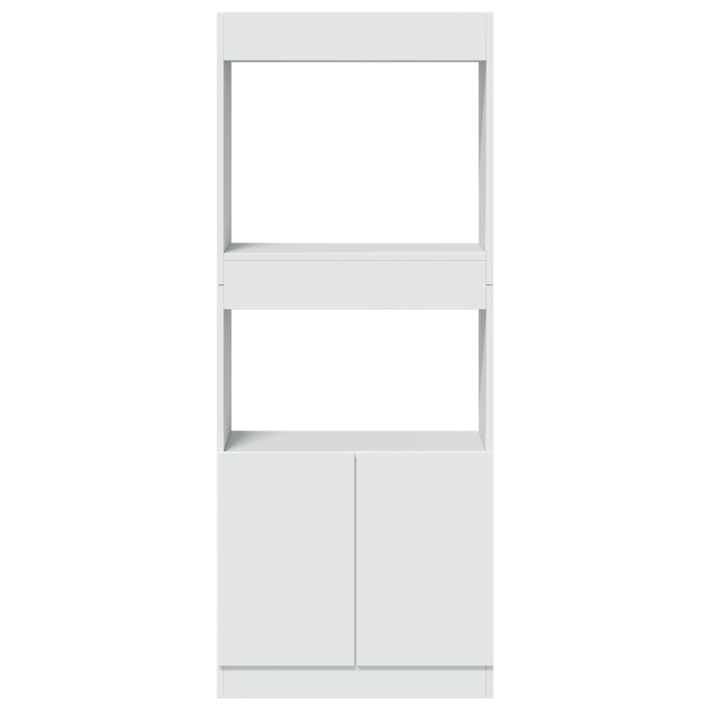 Highboard White 63x33x140 cm Engineered Wood