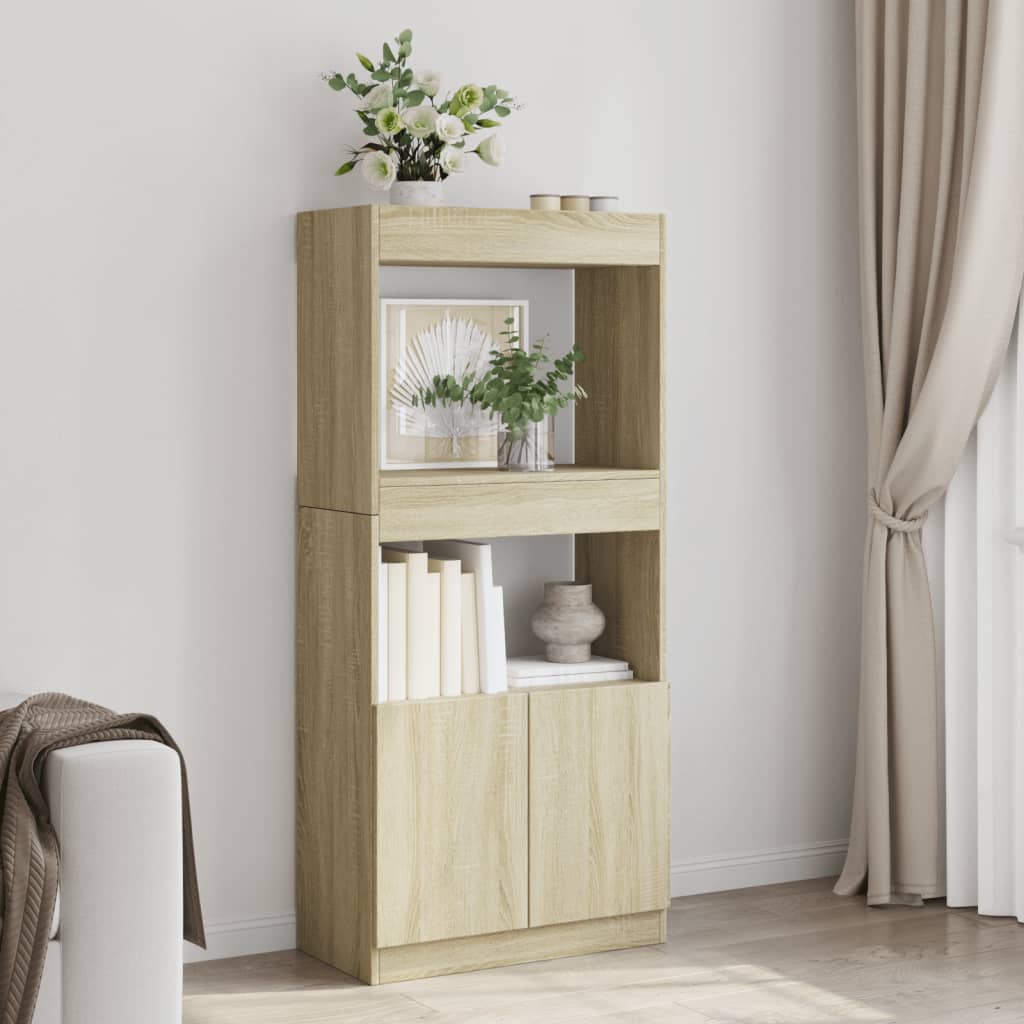 Highboard Sonoma Oak 63x33x140 cm Engineered Wood