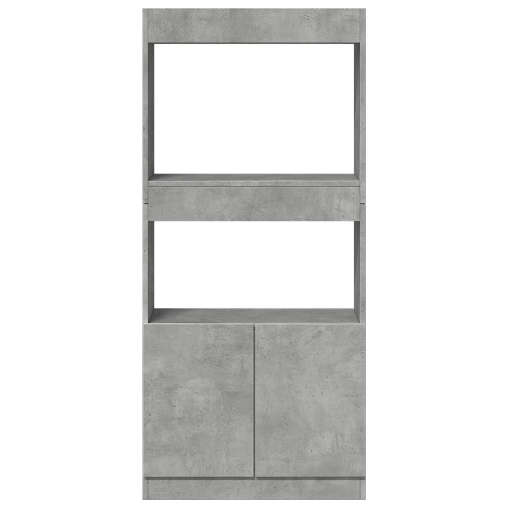 Highboard Concrete Grey 63x33x140 cm Engineered Wood