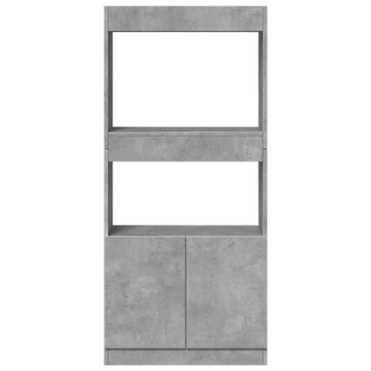 Highboard Concrete Grey 63x33x140 cm Engineered Wood