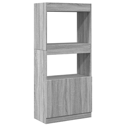 Highboard Grey Sonoma 63x33x140 cm Engineered Wood