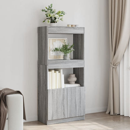 Highboard Grey Sonoma 63x33x140 cm Engineered Wood