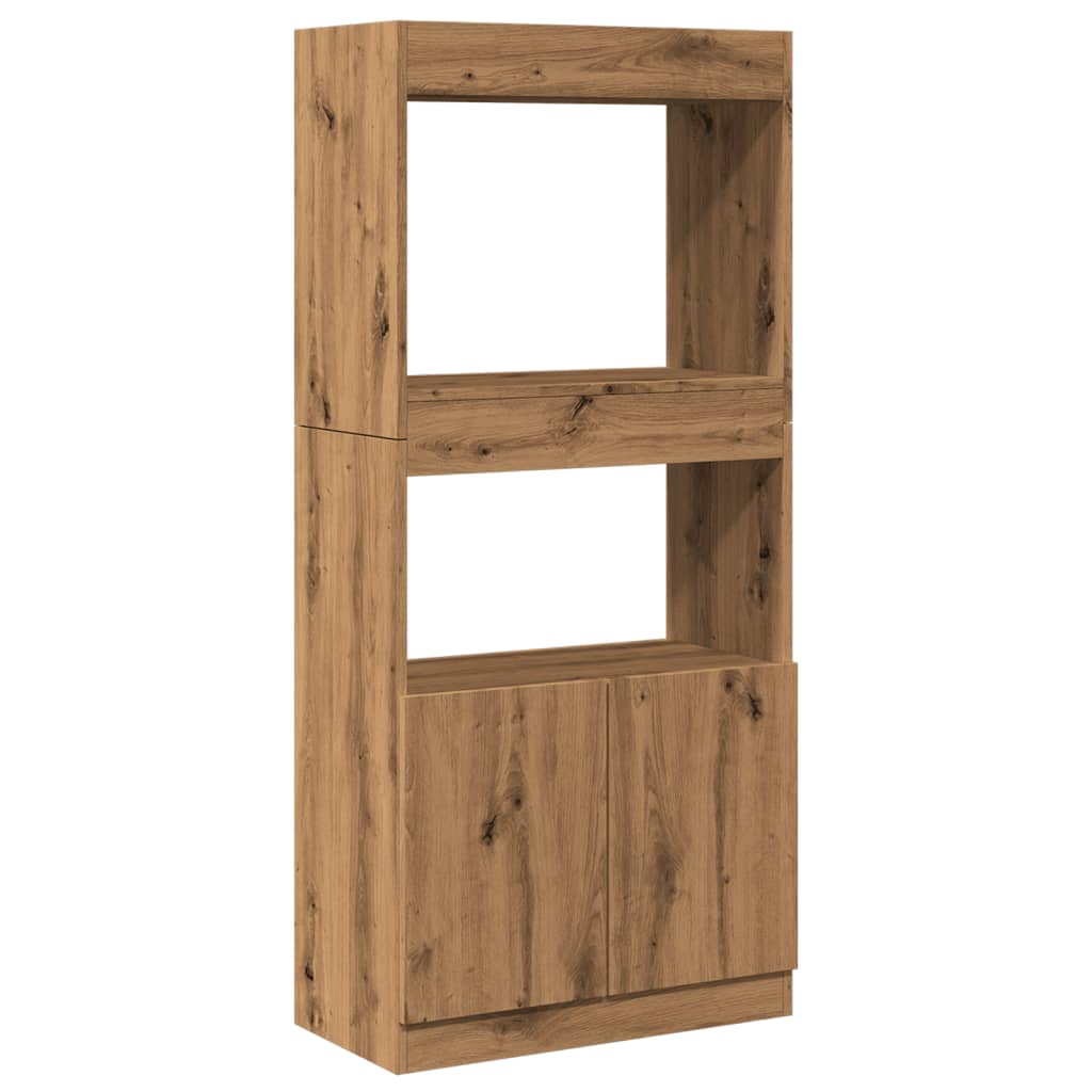 Highboard Artisian Oak 63x33x140 cm Engineered Wood