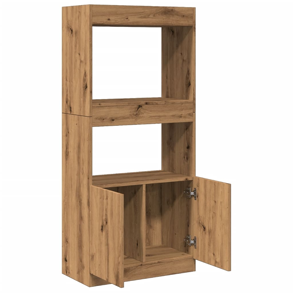 Highboard Artisian Oak 63x33x140 cm Engineered Wood