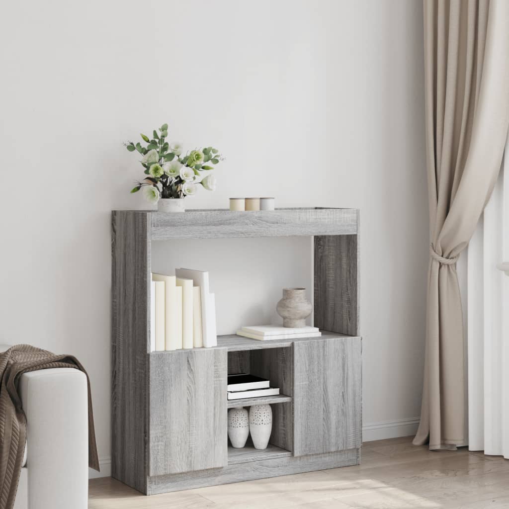 Highboard Grey Sonoma 92x33x100 cm Engineered Wood