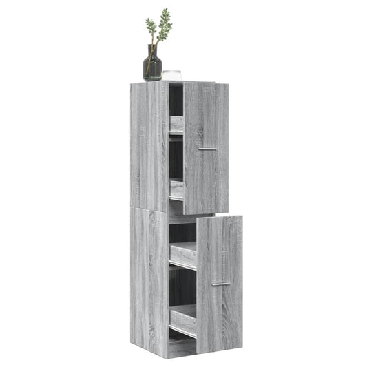 Apothecary Cabinet Grey Sonoma 30x41x144.5 cm Engineered Wood