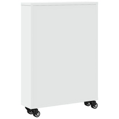 Narrow Storage Trolley White 48x13x68 cm Engineered Wood