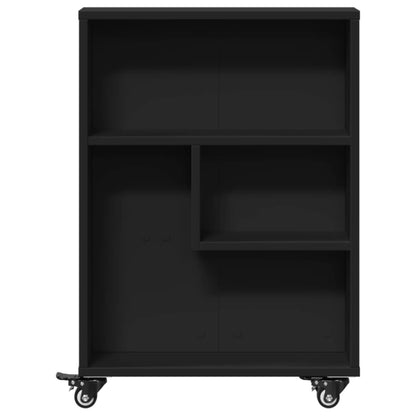 Narrow Storage Trolley Black 48x13x68 cm Engineered Wood