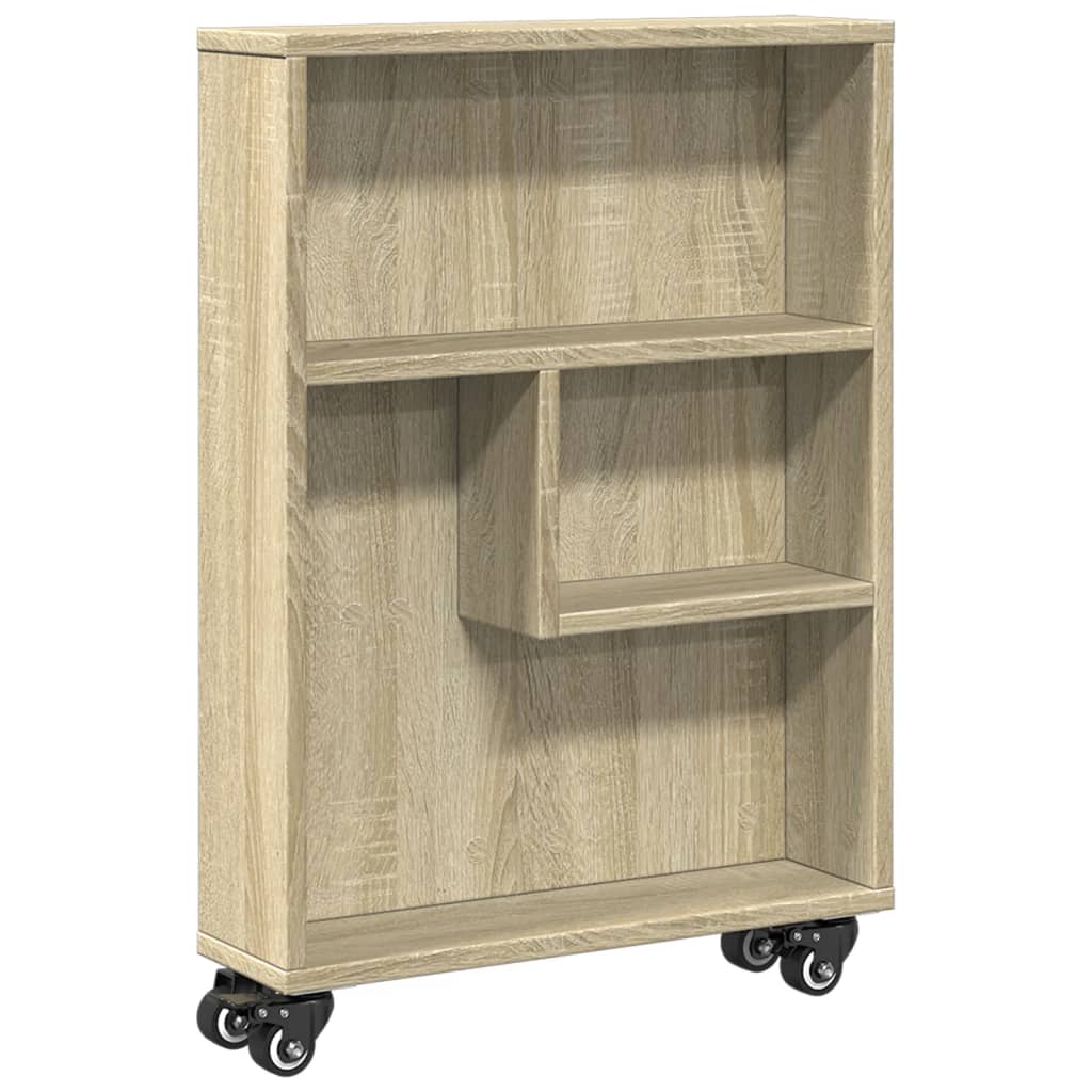 Narrow Storage Trolley Sonoma Oak 48x13x68 cm Engineered Wood