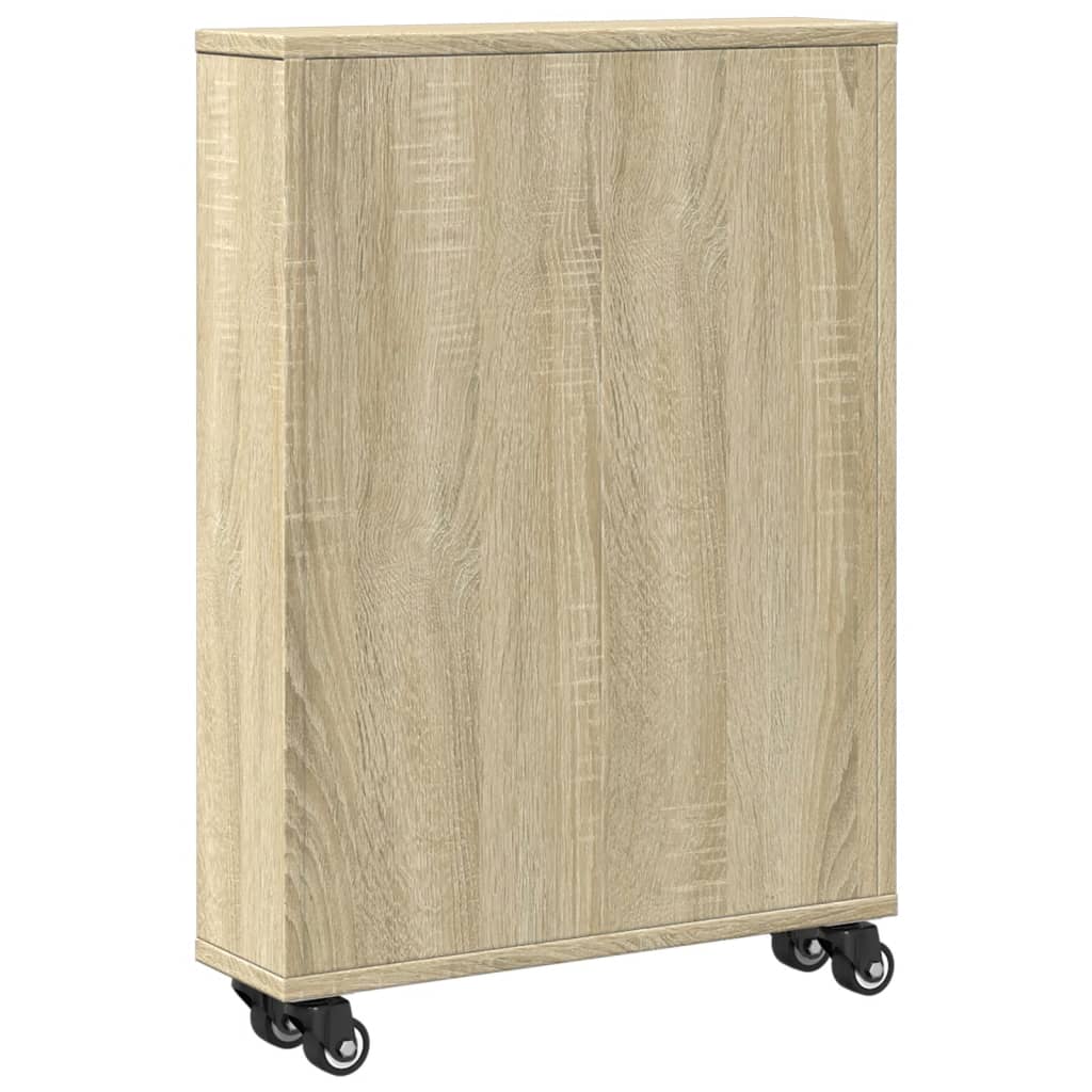 Narrow Storage Trolley Sonoma Oak 48x13x68 cm Engineered Wood