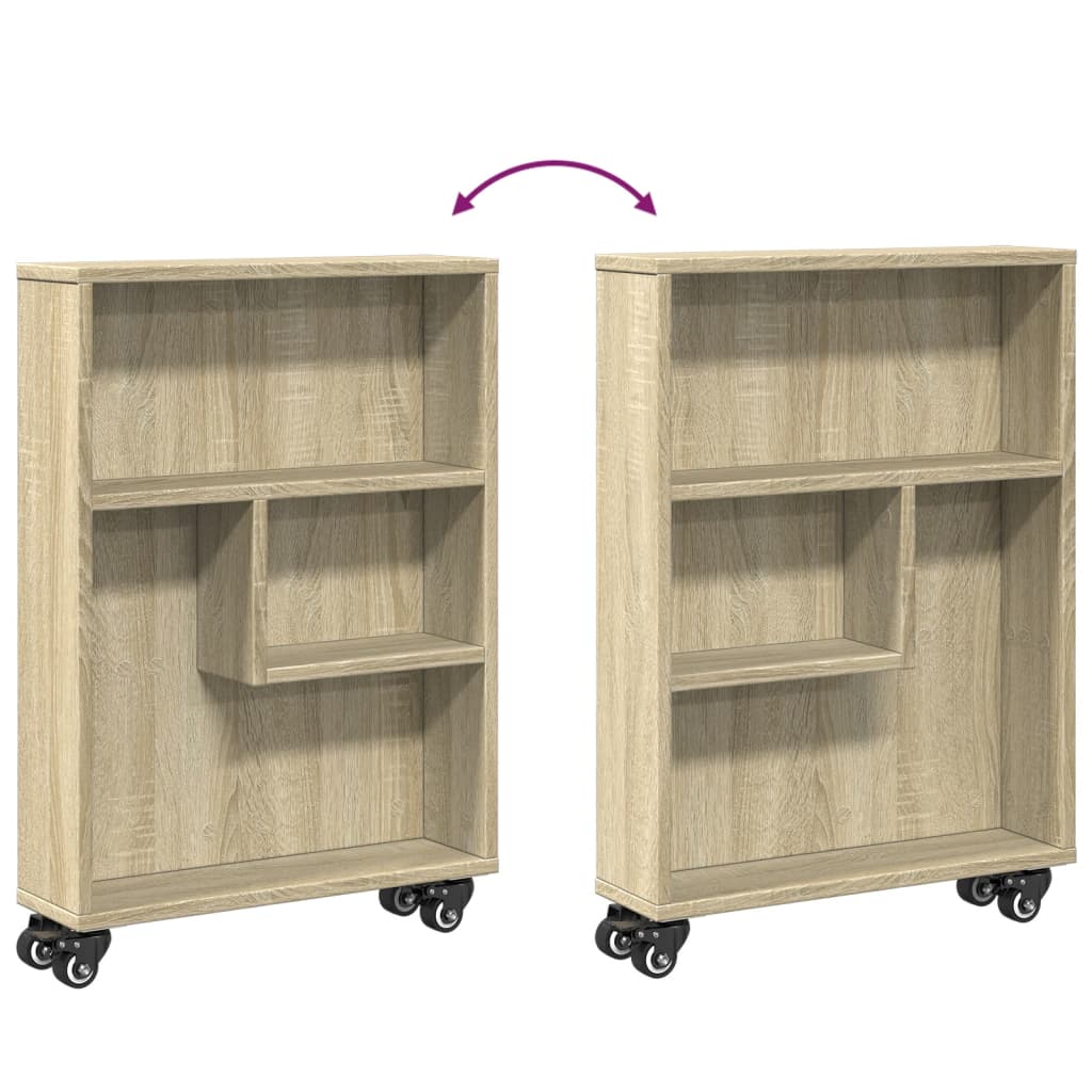 Narrow Storage Trolley Sonoma Oak 48x13x68 cm Engineered Wood