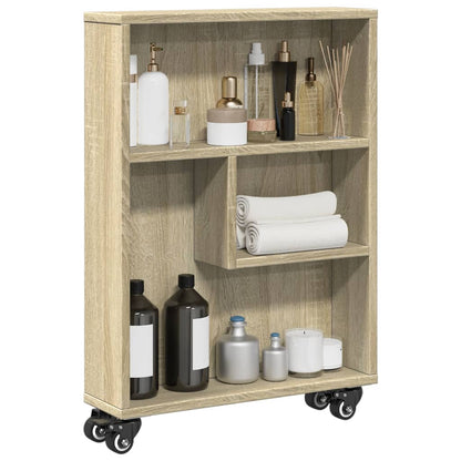 Narrow Storage Trolley Sonoma Oak 48x13x68 cm Engineered Wood