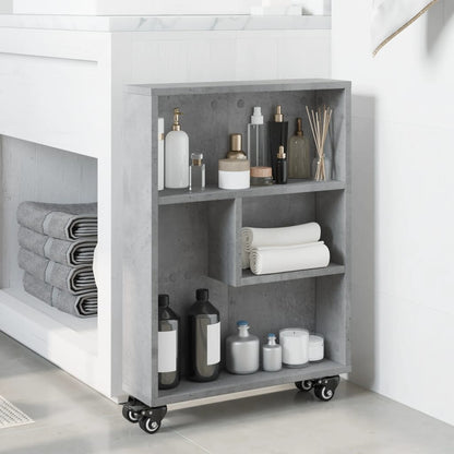 Narrow Storage Trolley Concrete Grey 48x13x68 cm Engineered Wood