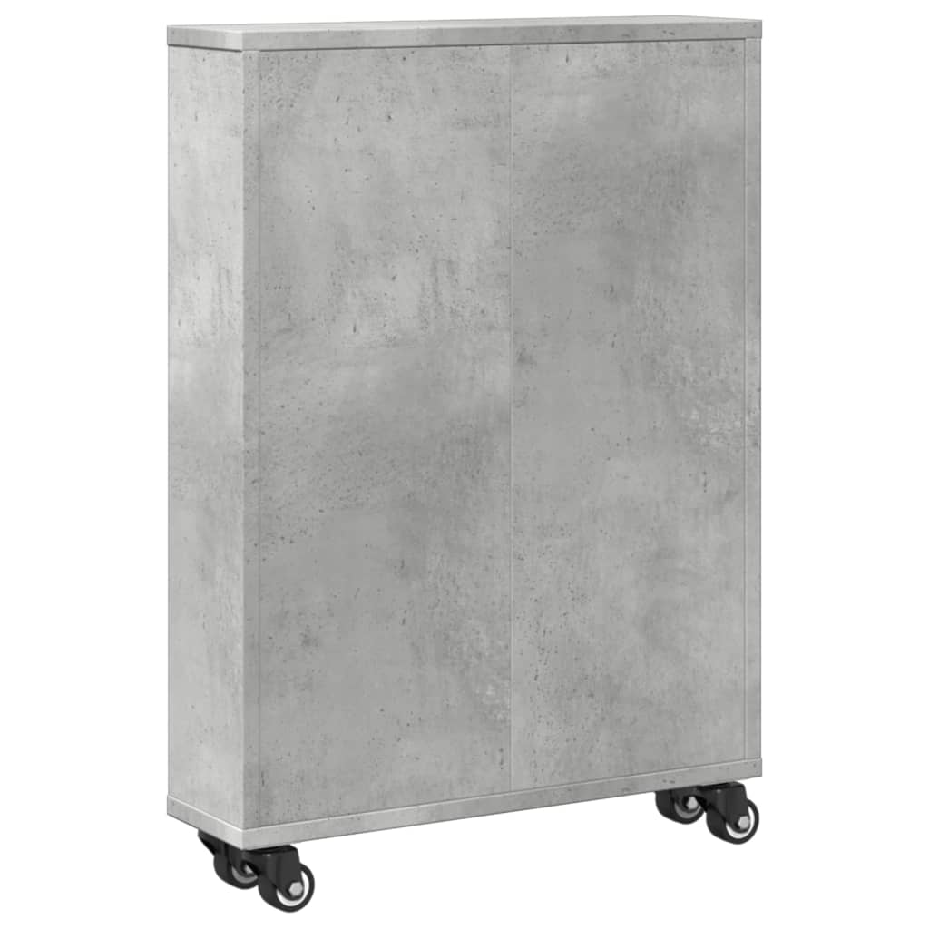 Narrow Storage Trolley Concrete Grey 48x13x68 cm Engineered Wood