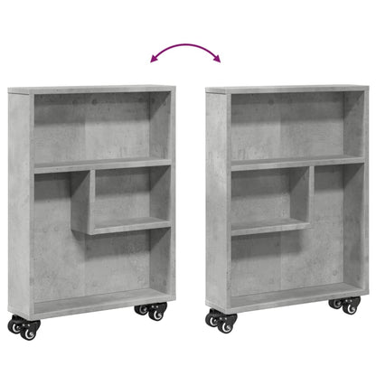 Narrow Storage Trolley Concrete Grey 48x13x68 cm Engineered Wood