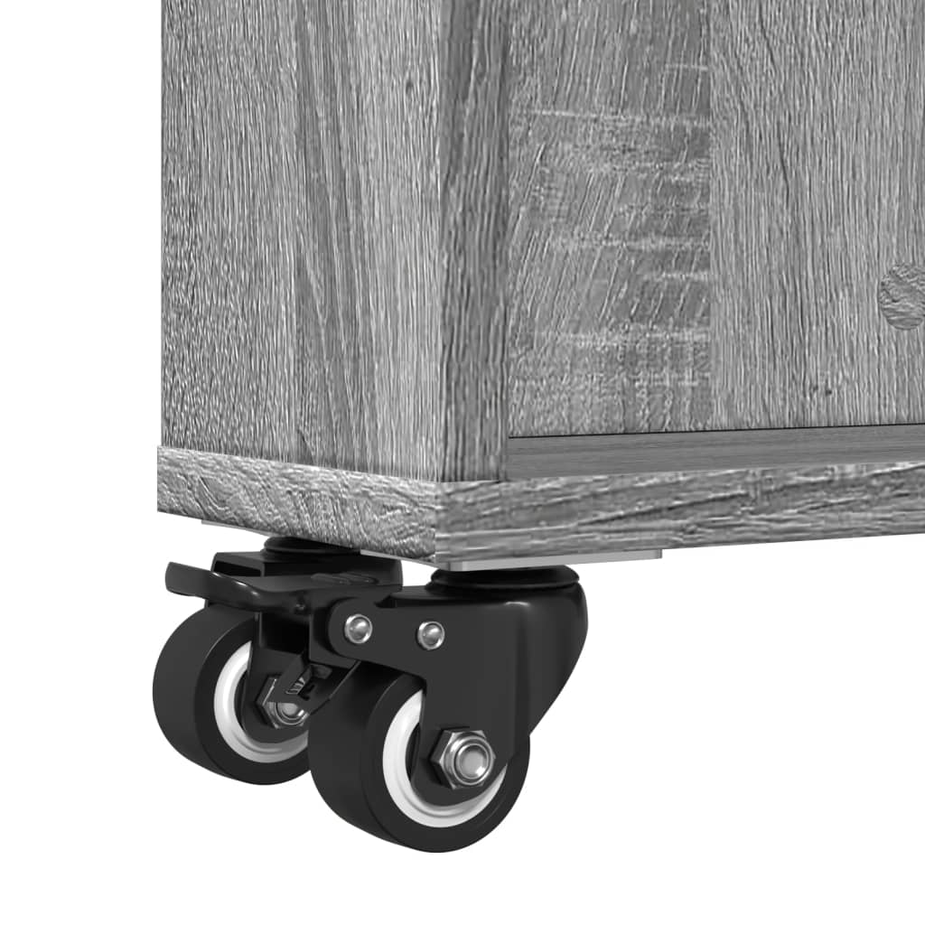 Narrow Storage Trolley Grey Sonoma 48x13x68 cm Engineered Wood