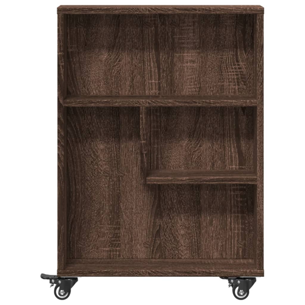 Narrow Storage Trolley Brown Oak 48x13x68 cm Engineered Wood