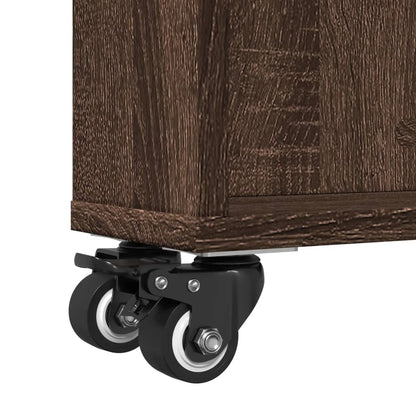 Narrow Storage Trolley Brown Oak 48x13x68 cm Engineered Wood