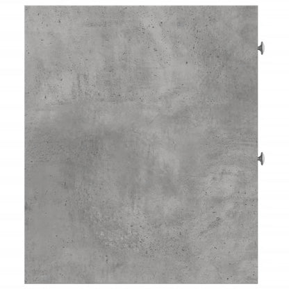 Narrow Bathroom Cupboard with Wheels Concrete Grey Engineered Wood