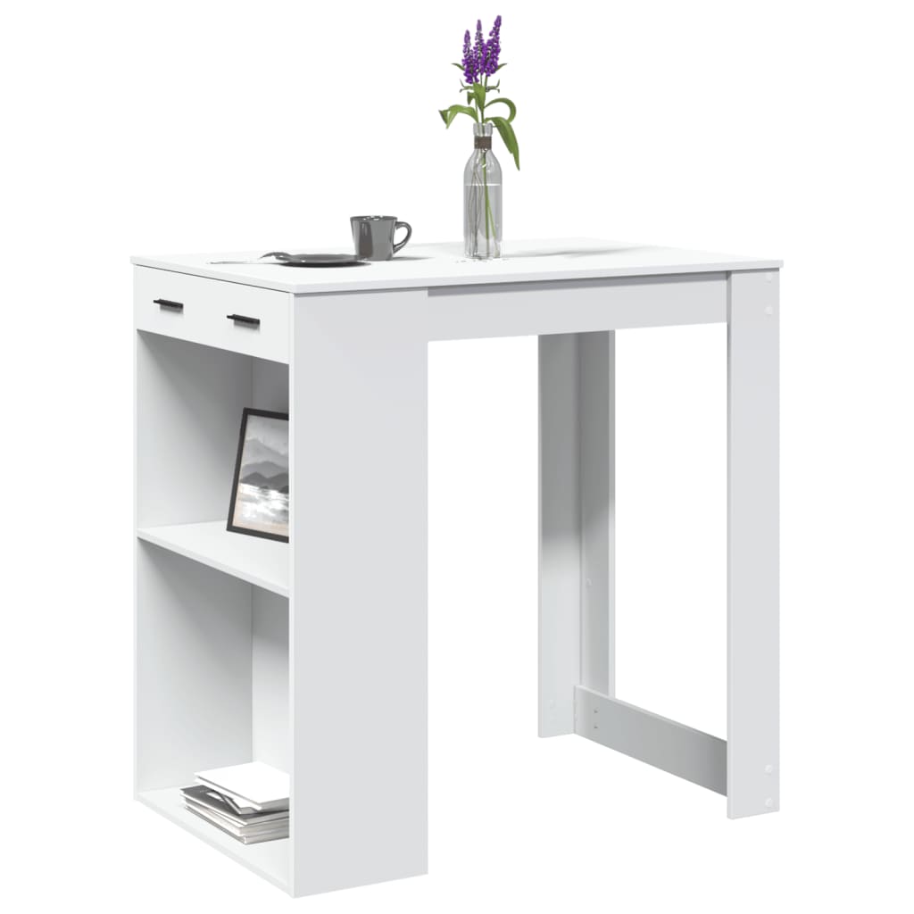 Bar Table White 102x70x103.5 cm Engineered Wood