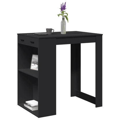 Bar Table Black 102x70x103.5 cm Engineered Wood