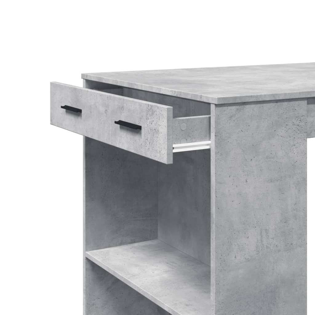 Bar Table Concrete Grey 102x70x103.5 cm Engineered Wood