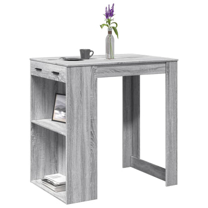 Bar Table Grey Sonoma 102x70x103.5 cm Engineered Wood