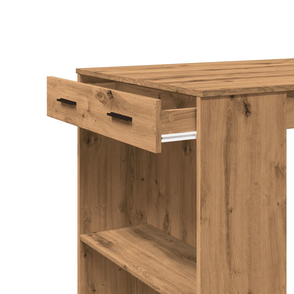 Bar Table Artisian Oak 102x70x103.5 cm Engineered Wood