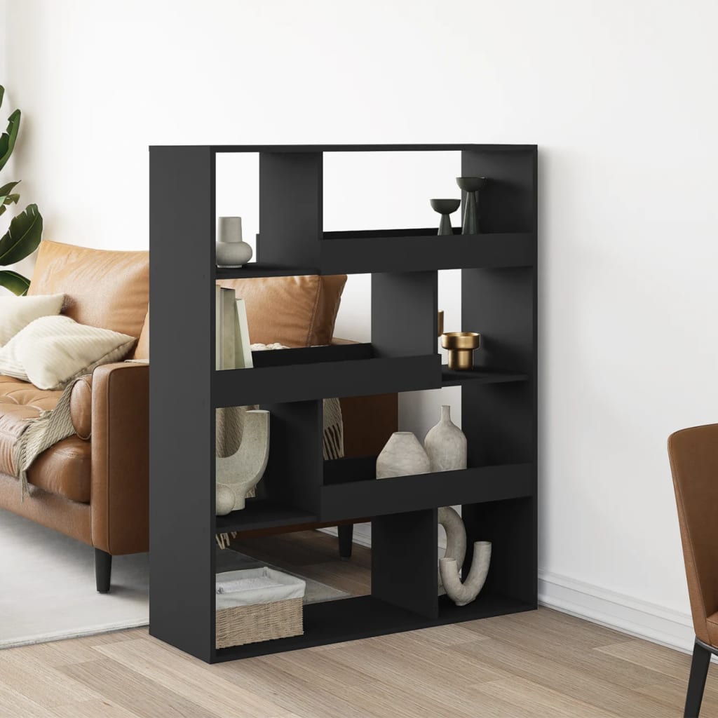 Bookcase Black 100x33x125.5 cm Engineered Wood