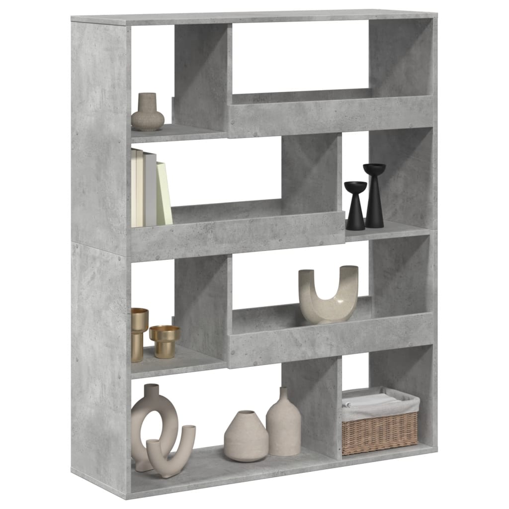 Bookcase Concrete Grey 100x33x125.5 cm Engineered Wood