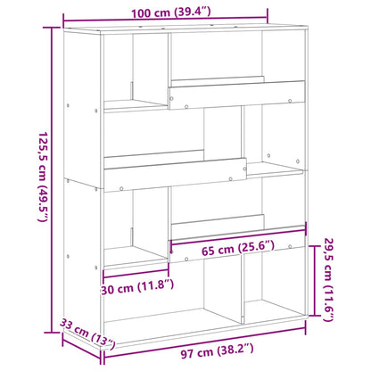 Bookcase Concrete Grey 100x33x125.5 cm Engineered Wood