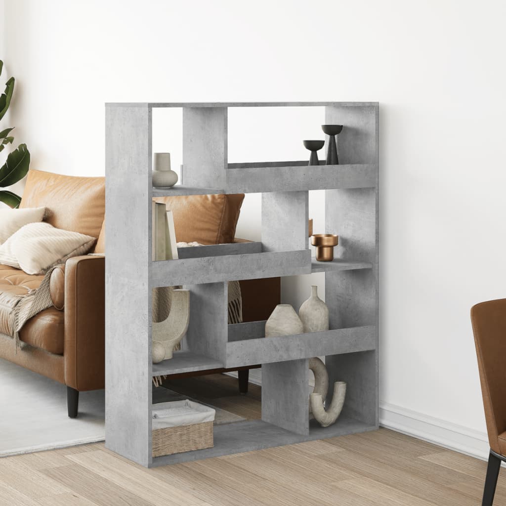 Bookcase Concrete Grey 100x33x125.5 cm Engineered Wood