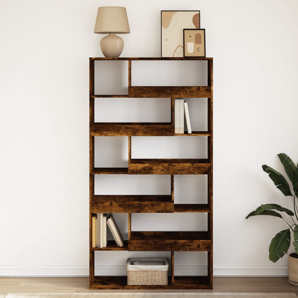 Bookcase Smoked Oak100x33x187.5 cm Engineered Wood