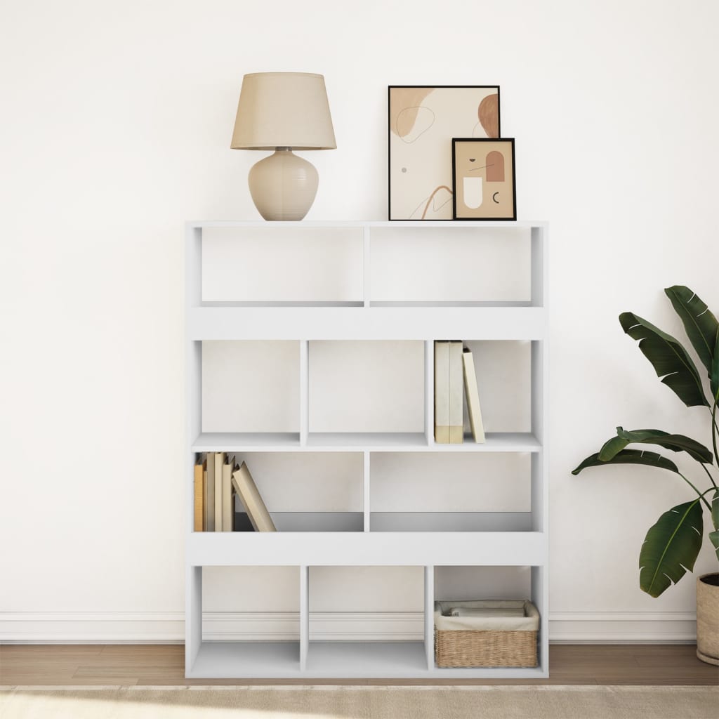 Bookcase White 100x33x125.5 cm Engineered Wood