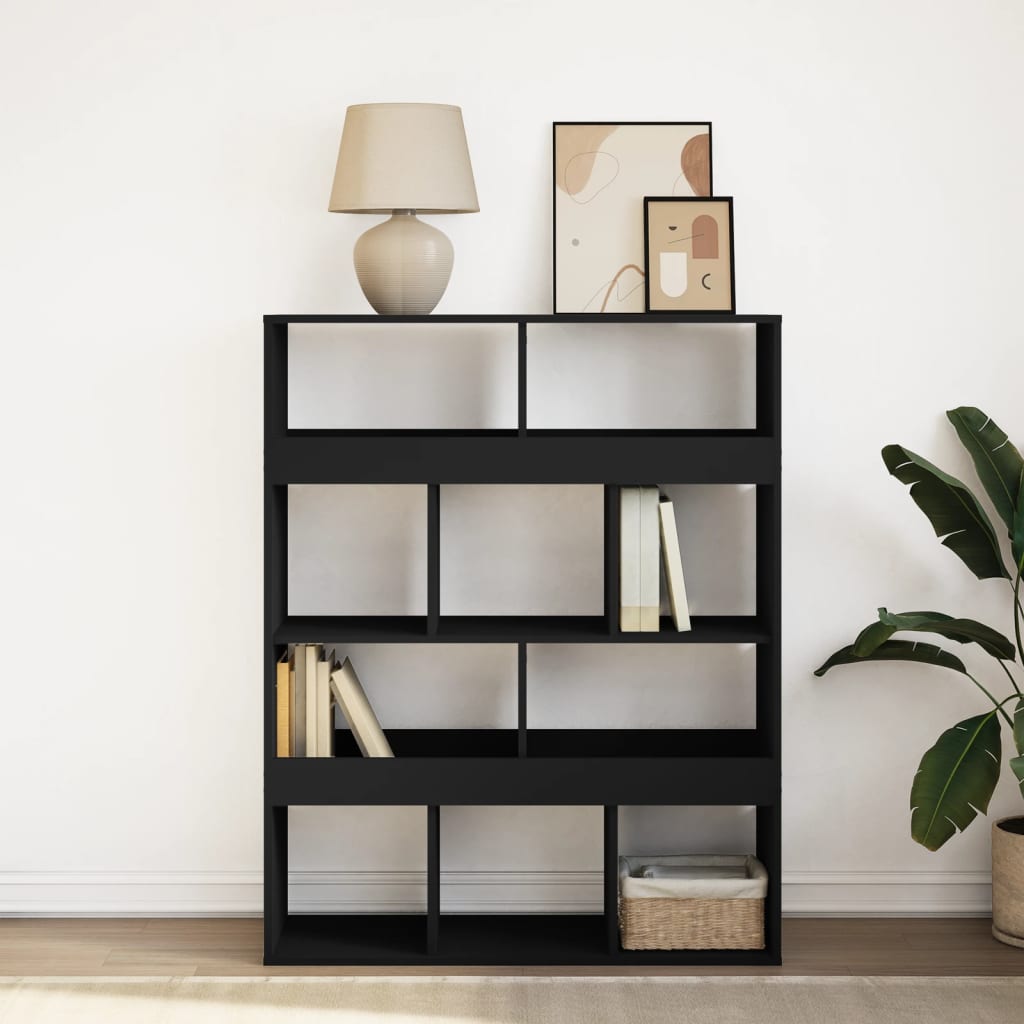 Bookcase Black 100x33x125.5 cm Engineered Wood