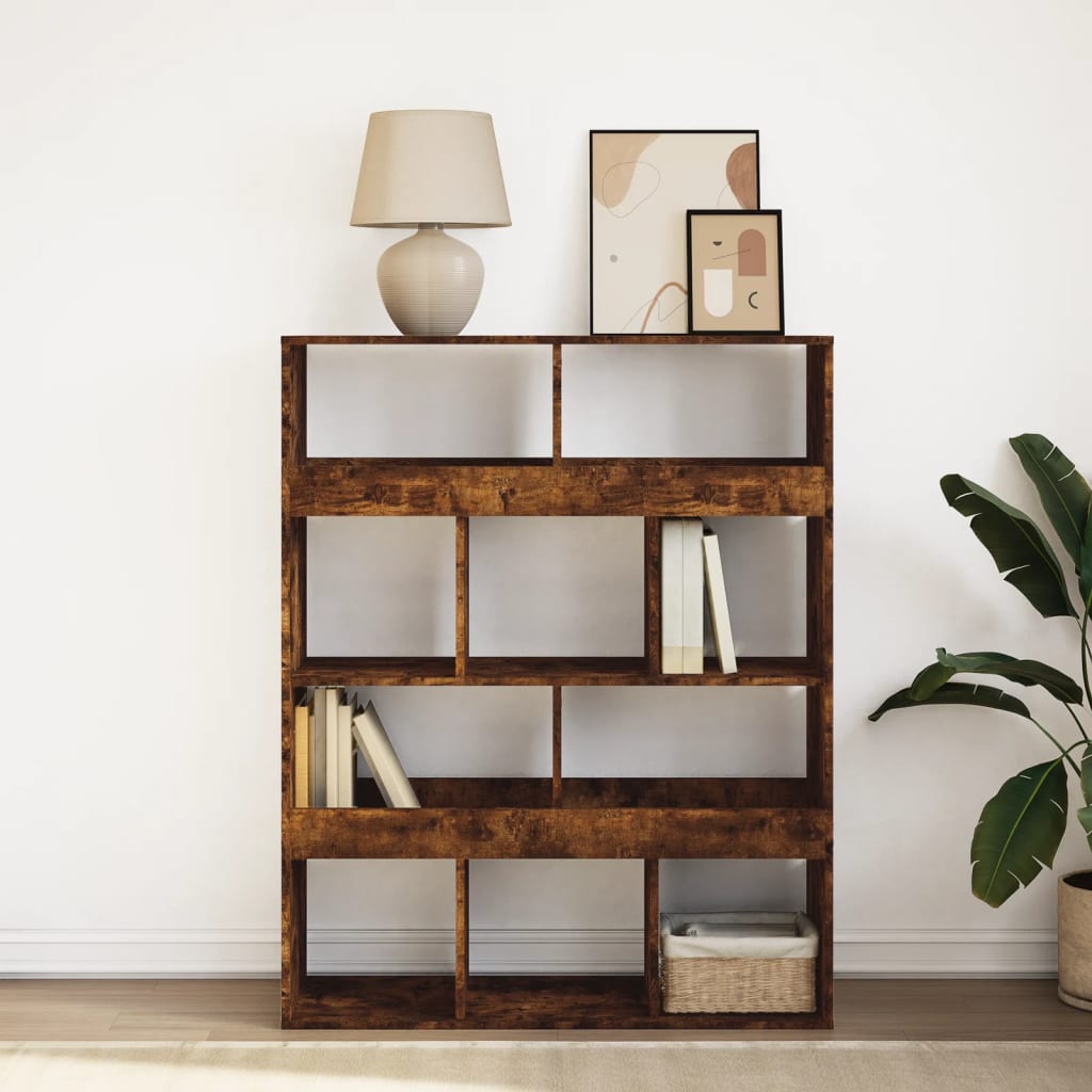 Bookcase Smoked Oak100x33x125.5 cm Engineered Wood