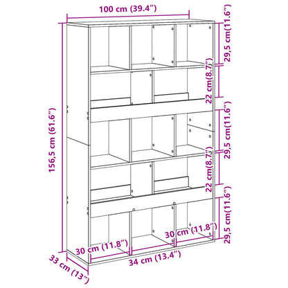 Bookcase White 100x33x156.5 cm Engineered Wood