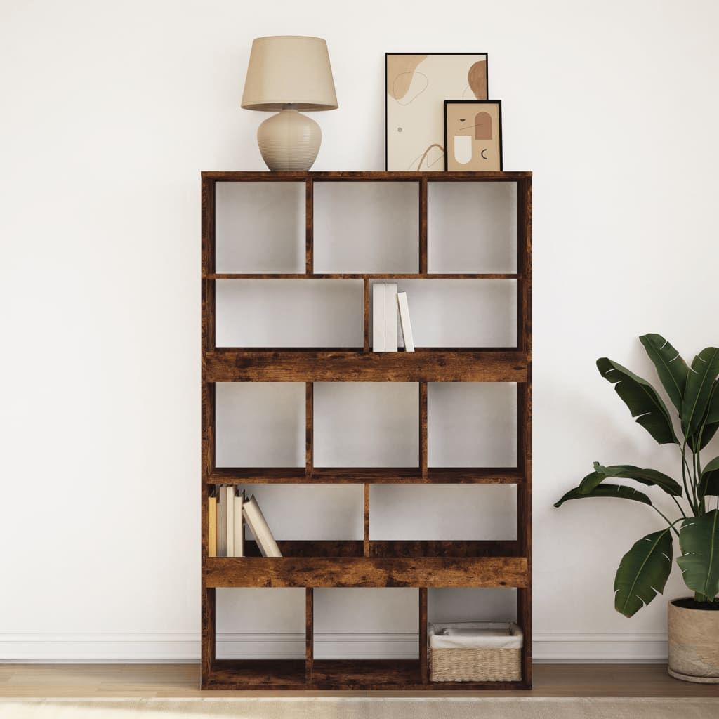 Bookcase Smoked Oak100x33x156.5 cm Engineered Wood