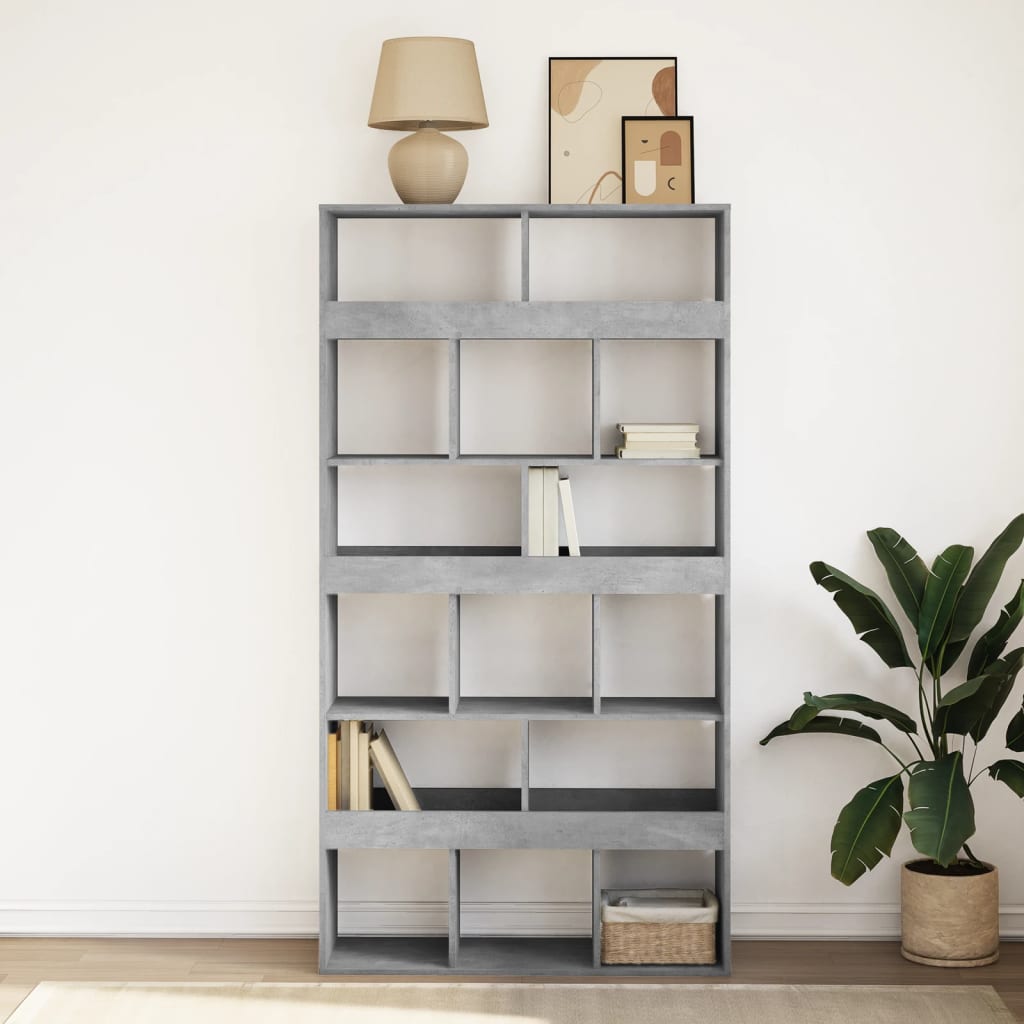 Bookcase Concrete Grey 100x33x187.5 cm Engineered Wood