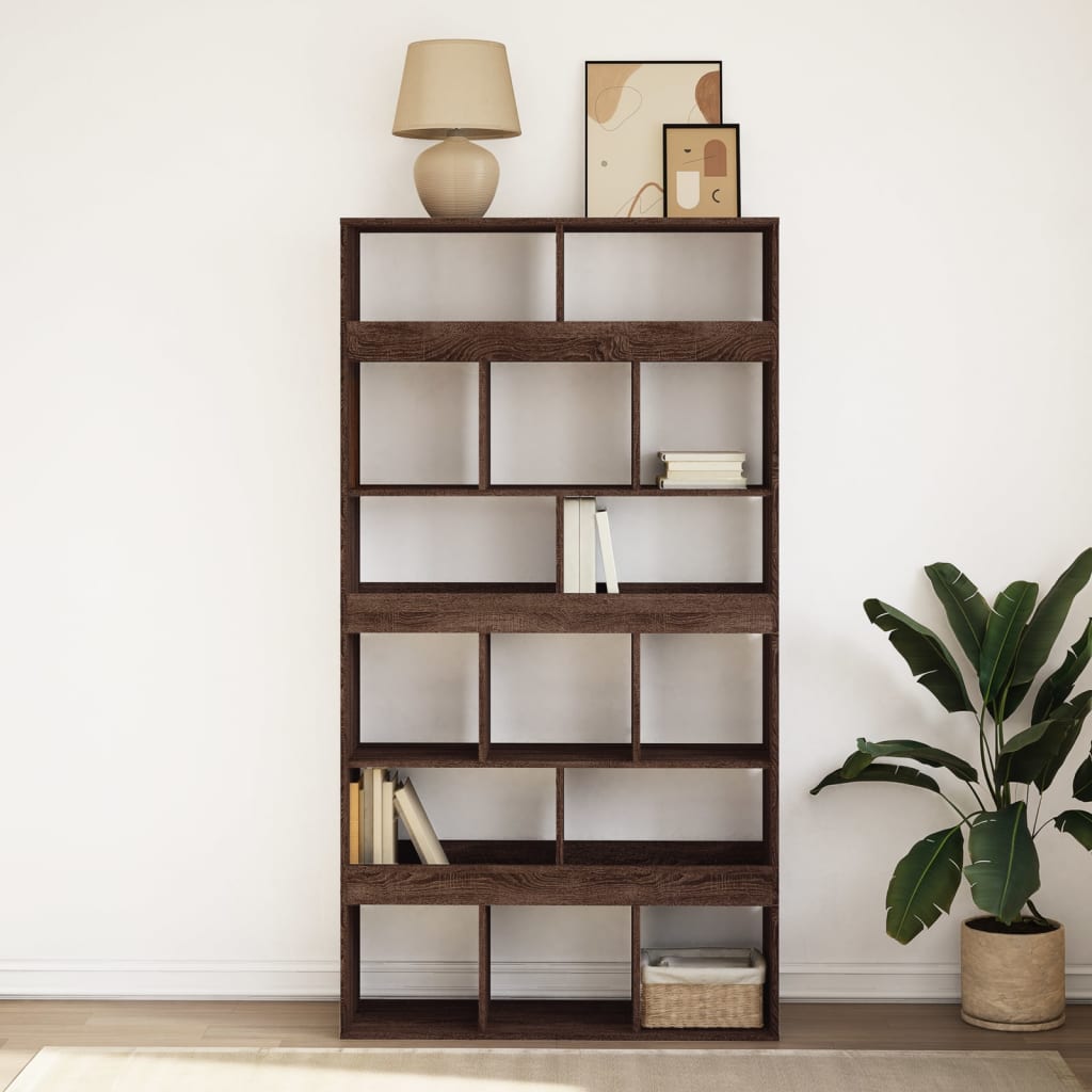 Bookcase Brown Oak 100x33x187.5 cm Engineered Wood