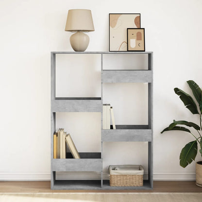 Bookcase Concrete Grey 100x33x135 cm Engineered Wood