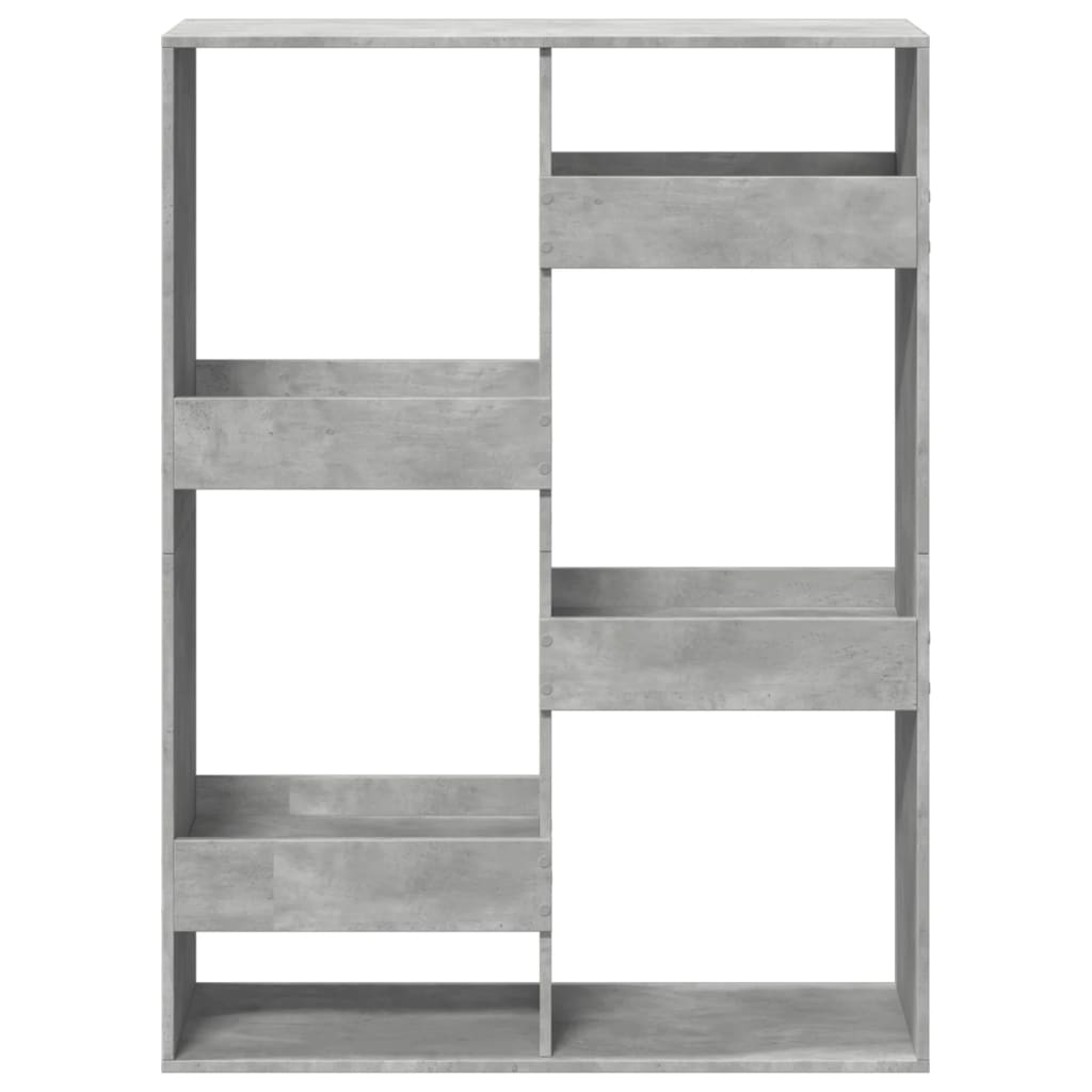 Bookcase Concrete Grey 100x33x135 cm Engineered Wood