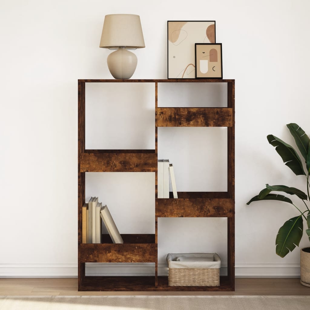 Bookcase Smoked Oak100x33x135 cm Engineered Wood