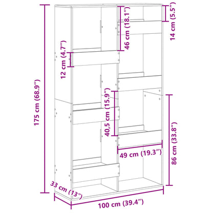 Bookcase Sonoma Oak 100x33x175 cm Engineered Wood