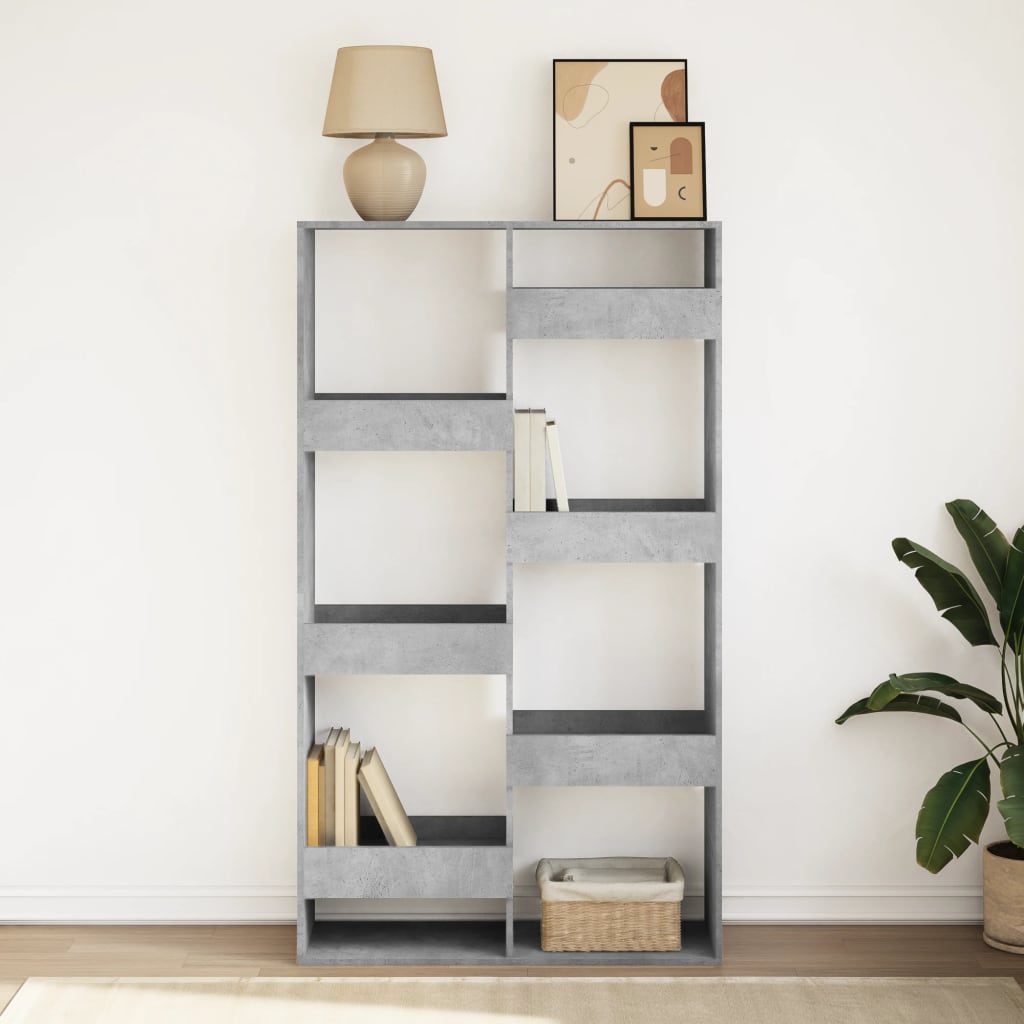 Bookcase Concrete Grey 100x33x175 cm Engineered Wood