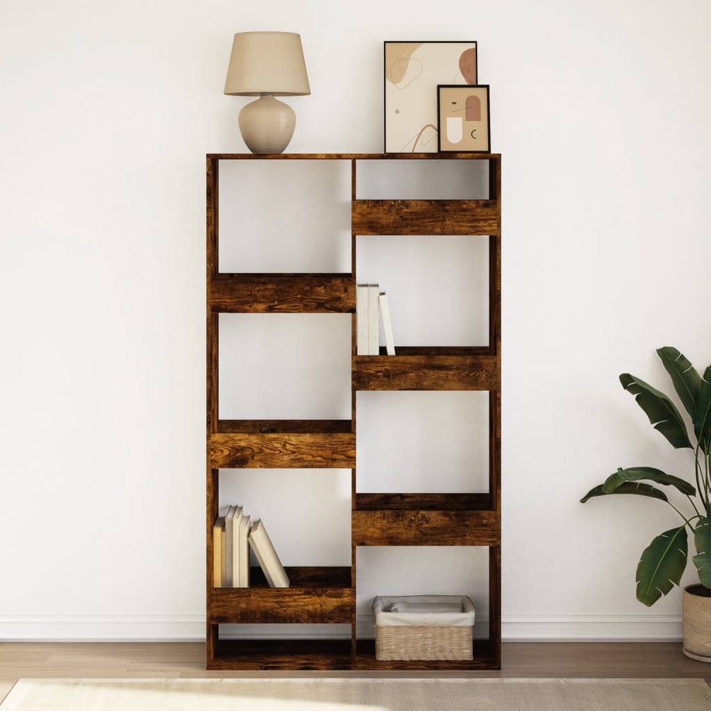 Bookcase Smoked Oak 100x33x175 cm Engineered Wood