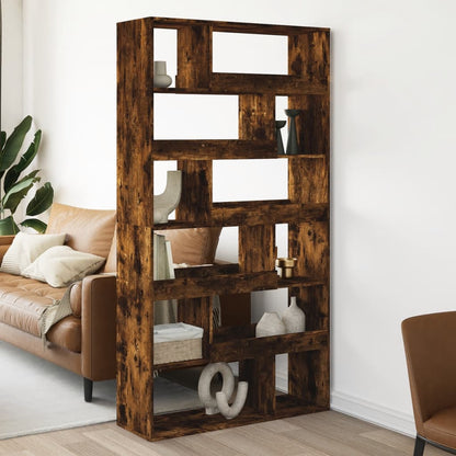 Room Divider Smoked Oak100x33x187.5 cm Engineered Wood