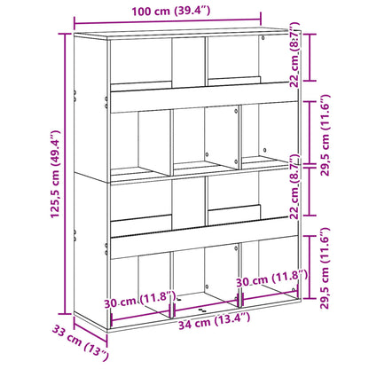 Room Divider White 100x33x125.5 cm Engineered Wood